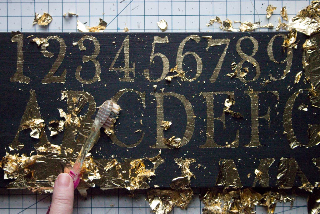 scrubbing the gold surface for metallic effect