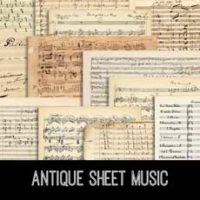 antique sheet music collage