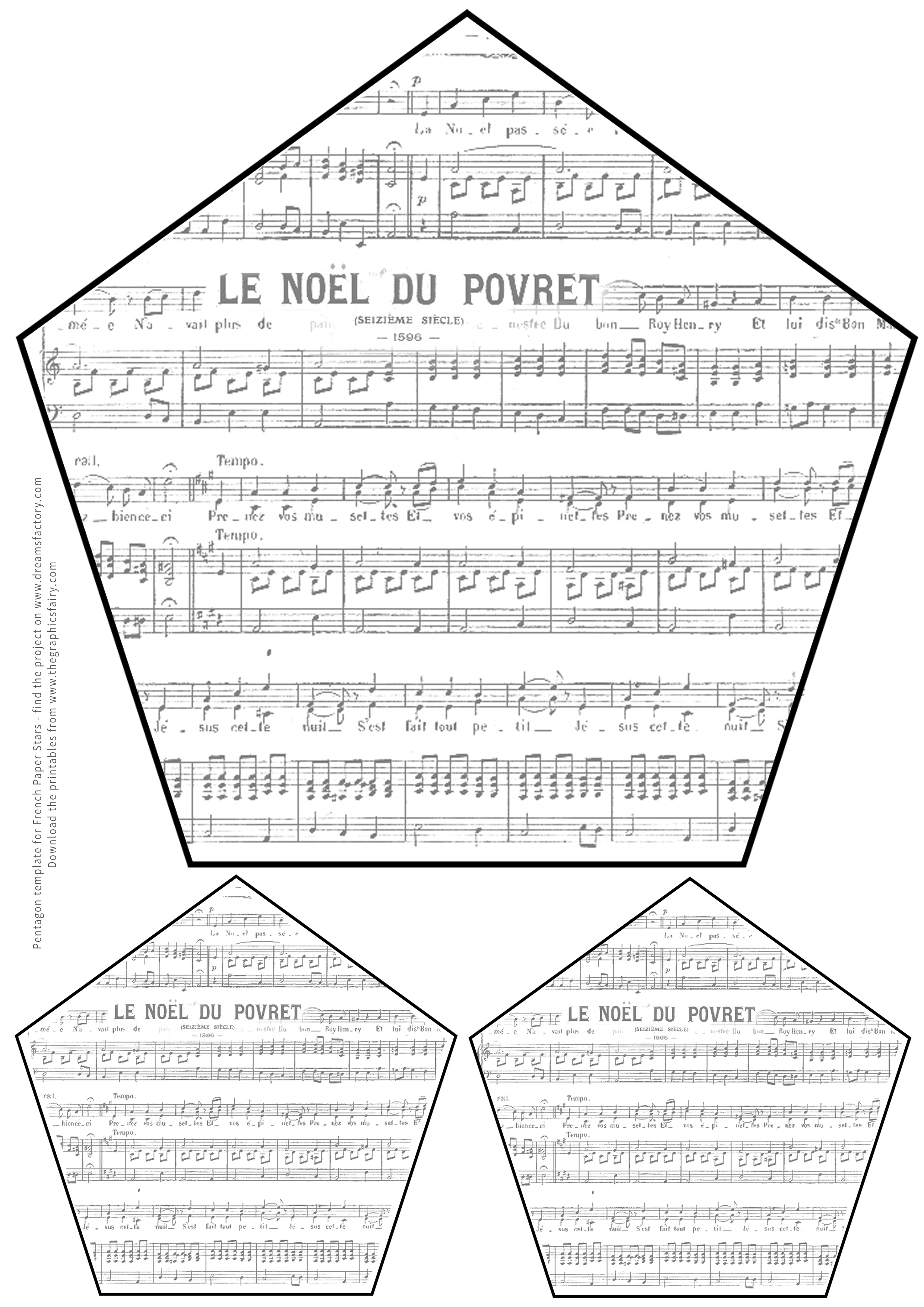 French paper star ornaments printable