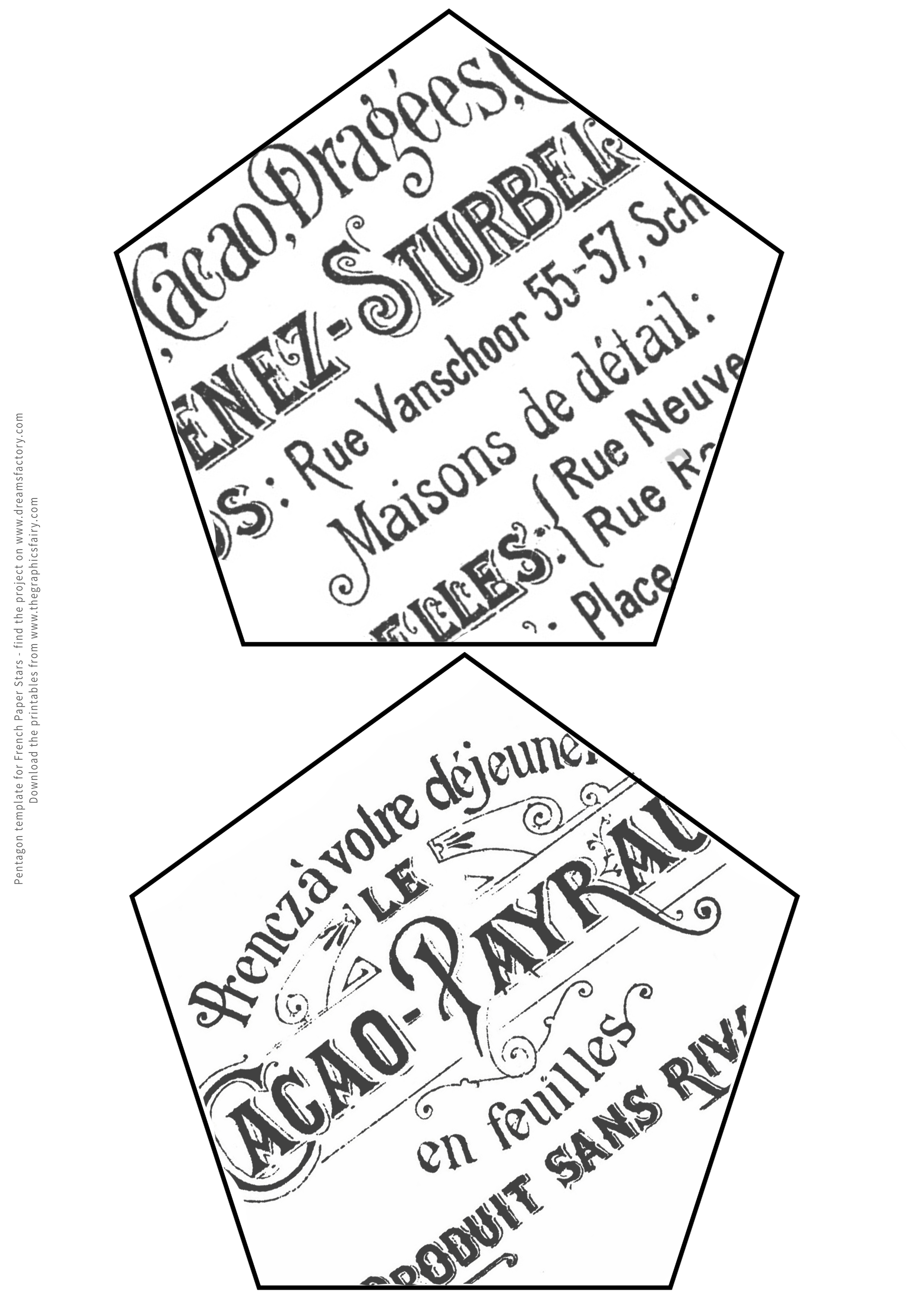 French paper star ornaments printable
