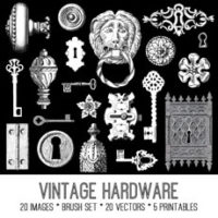 vintage hardware collage