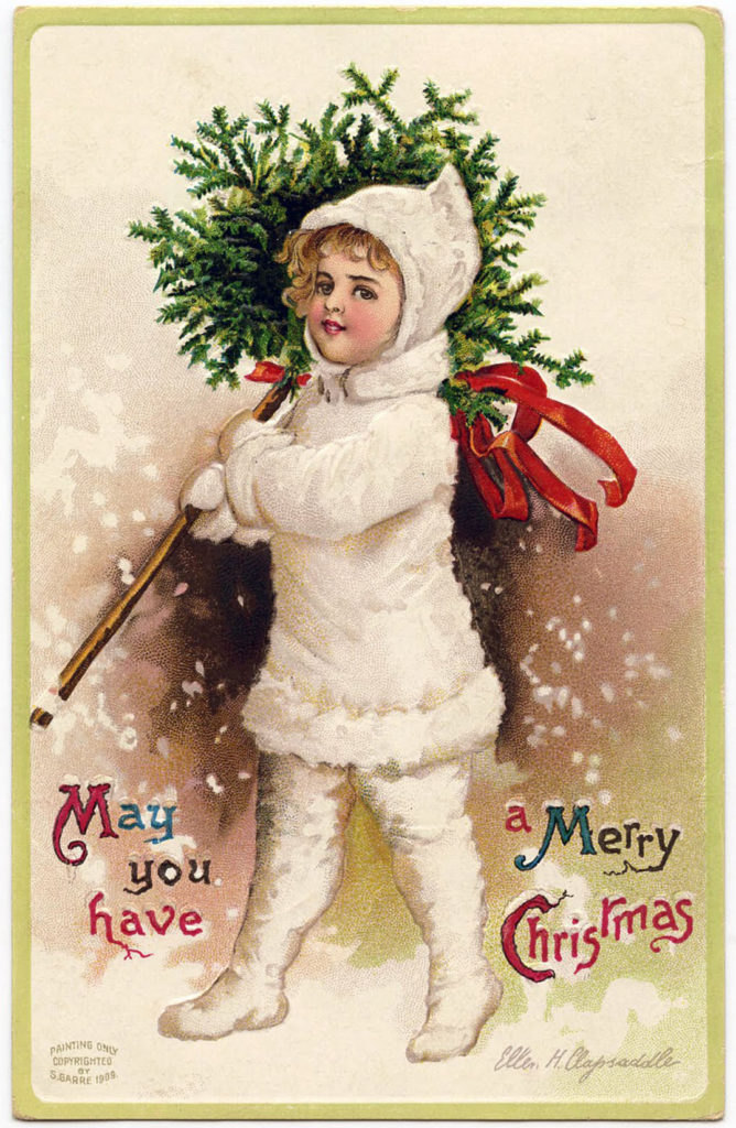 Snow Girl Vintage Image