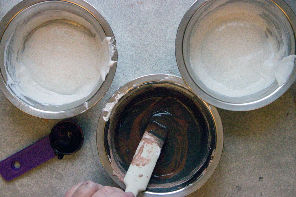 mixing pastes with black paint