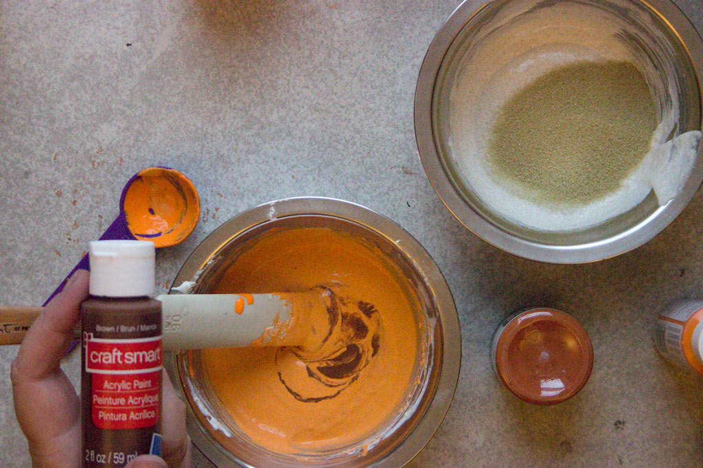 mixing pastes with brown tint
