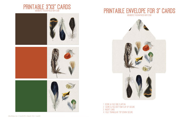 feathers collage envelopes