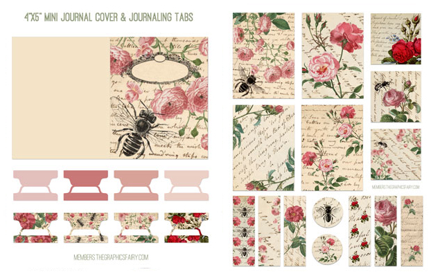 script paper collage journaling tabs