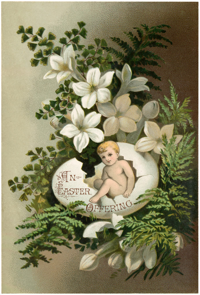 Vintage Easter Egg Baby Image