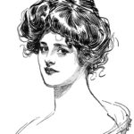 Vintage Gibson Girl Drawing