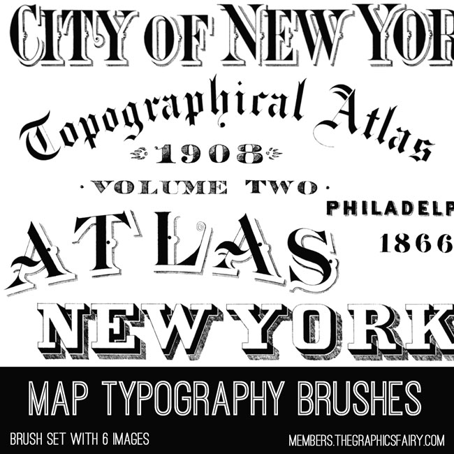 maps typography collage