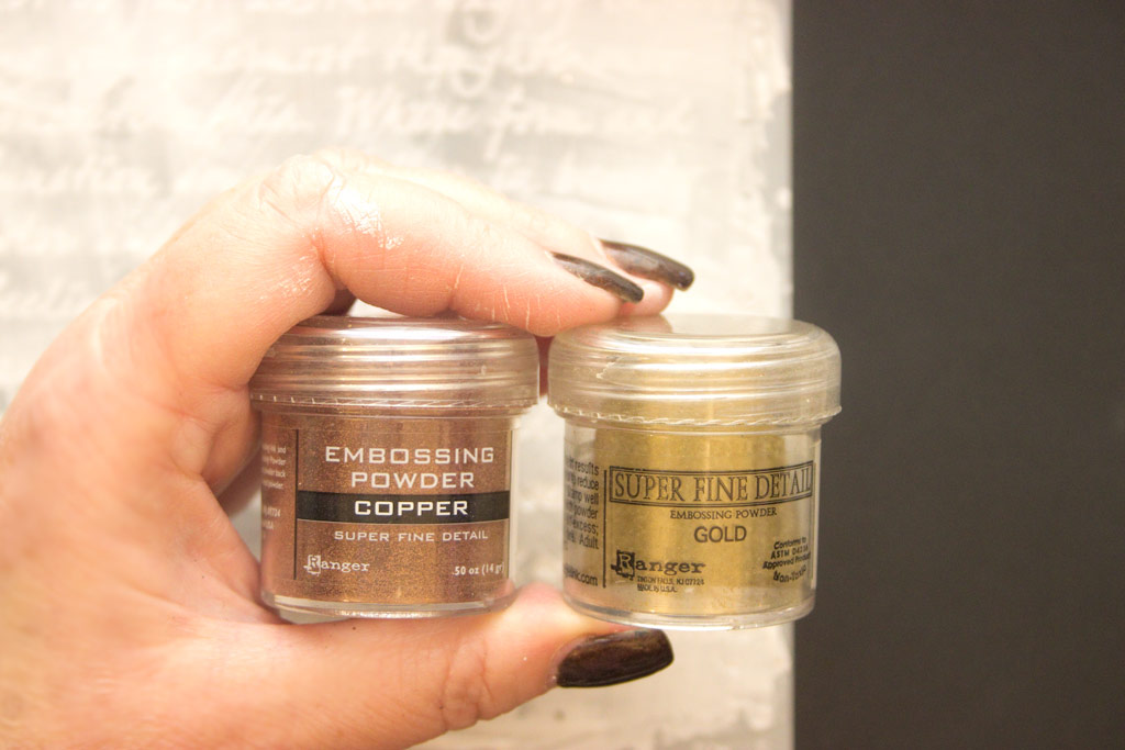gold and copper embossing powder