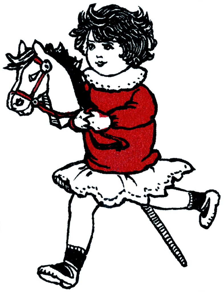 Girl with Hobby Horse Drawing