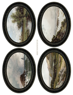 Landscape collage framed