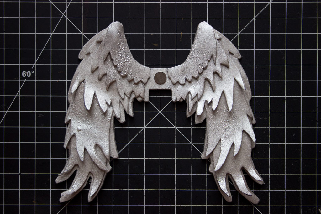 finished diy foam angel wings