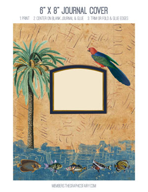 tropical paradise Collage with birds 