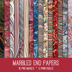 marbled papers collage
