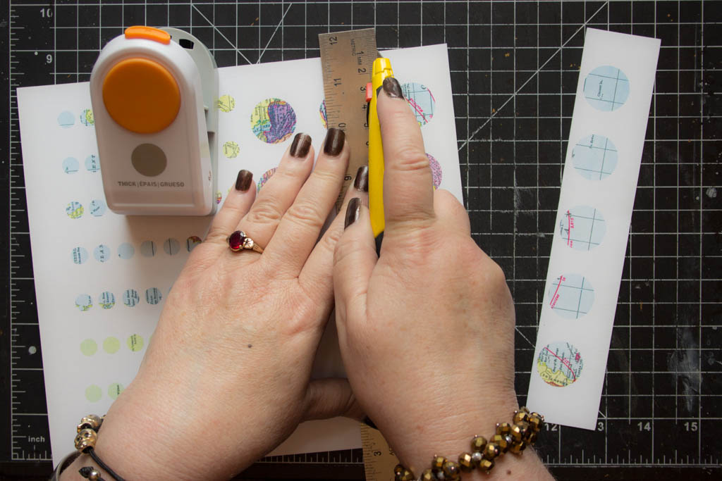 cutting out printable with knife and ruler