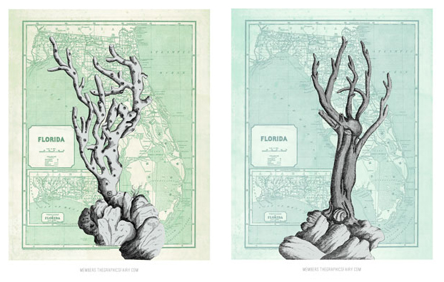 coral with maps