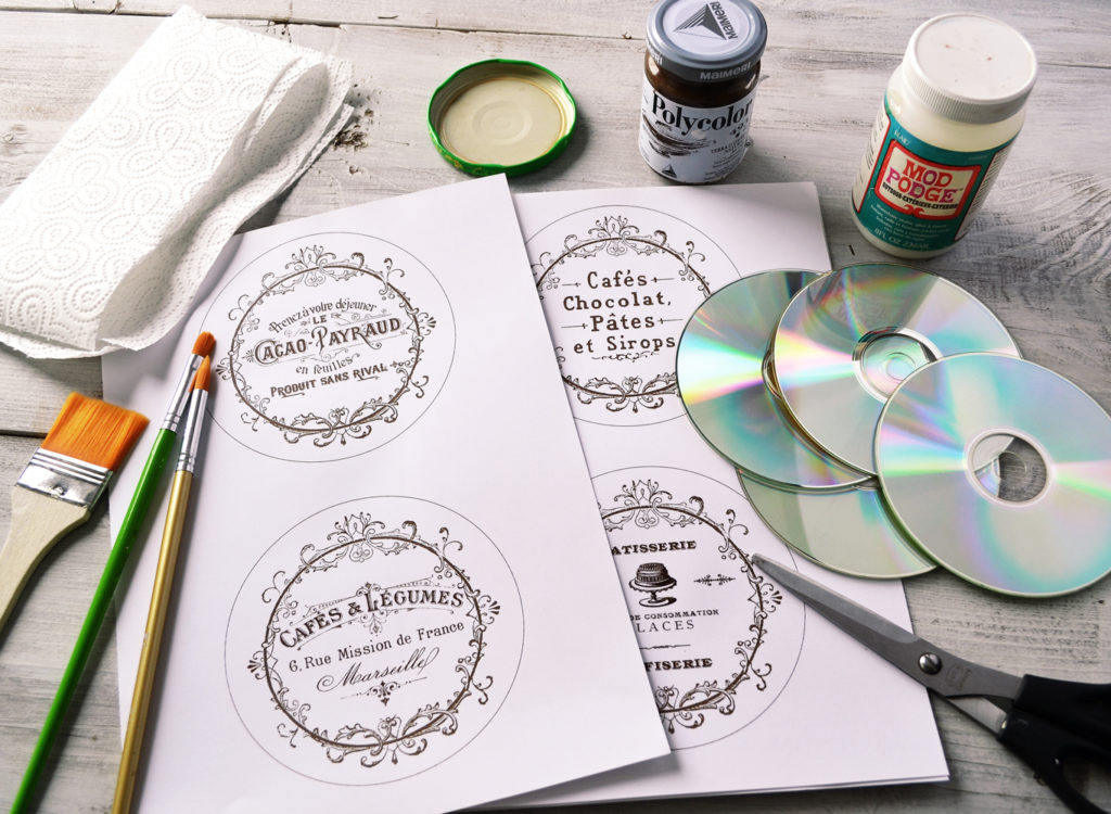 DIY Vintage French CD Coasters Project & Free Printable!