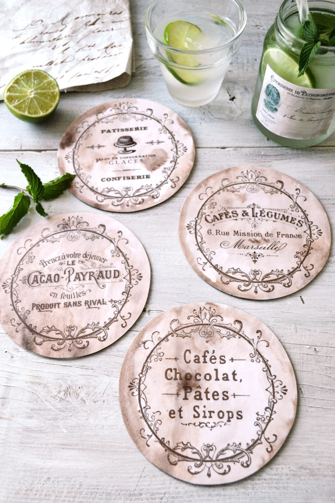 DIY Vintage French CD Coasters Project & Free Printable!