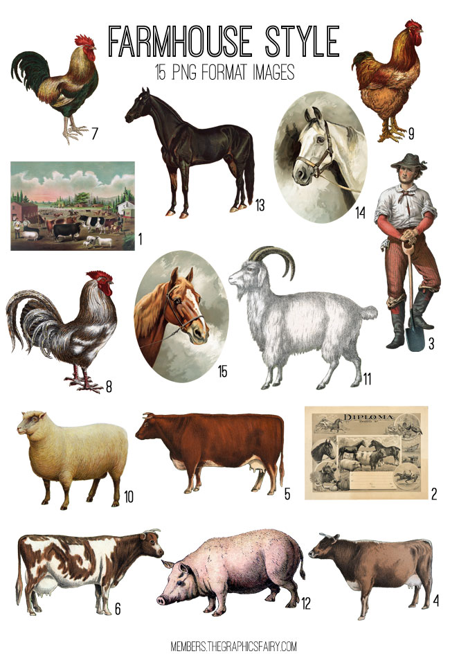 Farm themed collage with farmer and animals