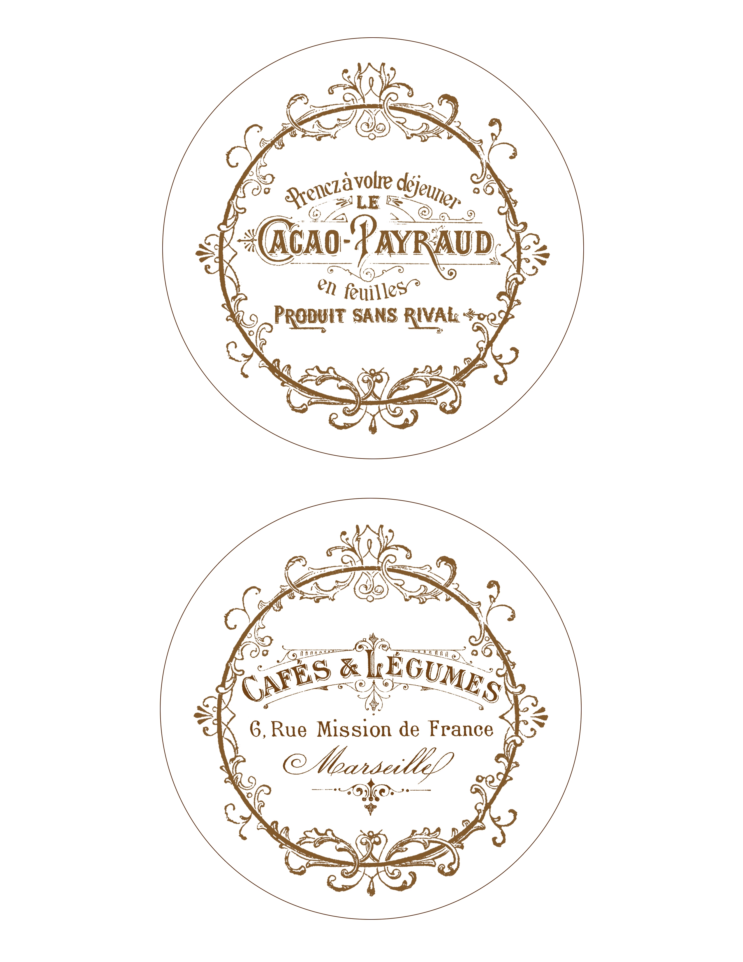 Printable french coasters