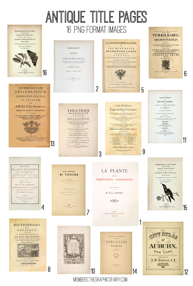 Antique Title pages collage