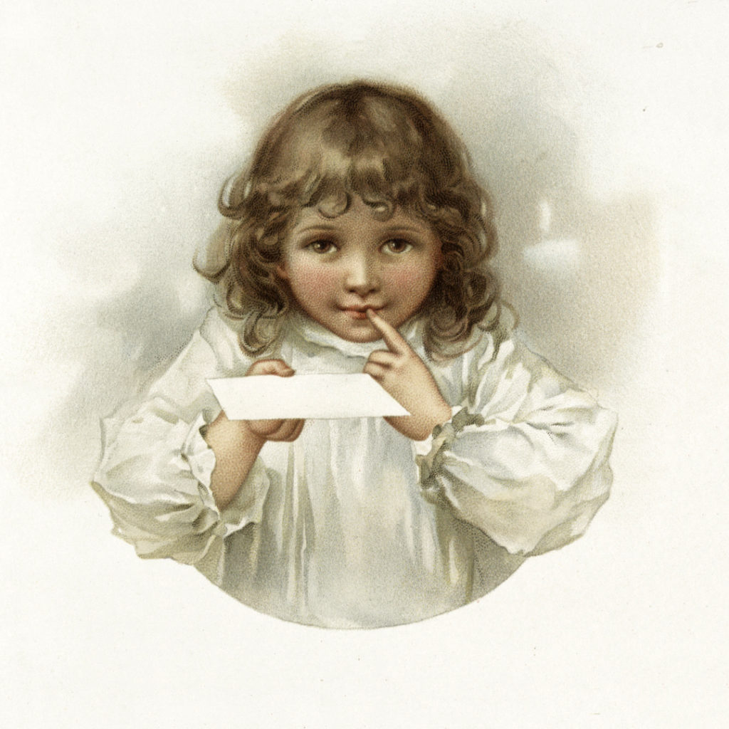 Girl with Letter Image
