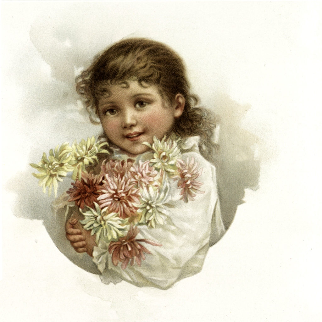 girl with flowers