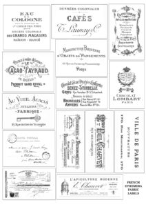 DIY French Ephemera Fabric Labels and Free Printable