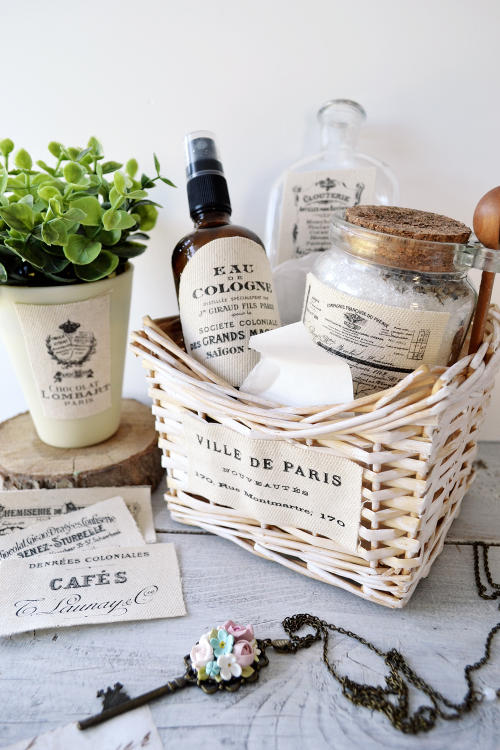 Basket of French Bath and Body products