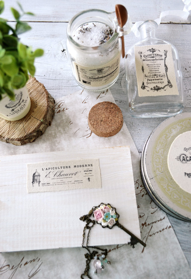 DIY French Ephemera Fabric Labels and Free Printable