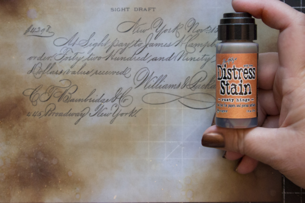 tim holtz distress stain with aged letter