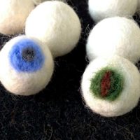 Wool felted eyeballs