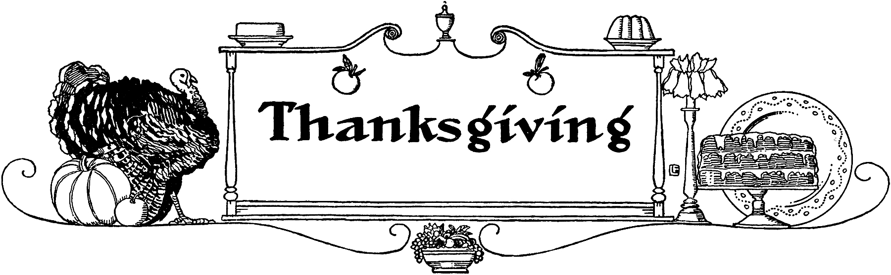 Vintage Thanksgiving Banner Clip Art! - The Graphics Fairy