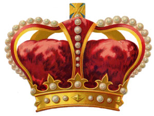 red crown with pearls