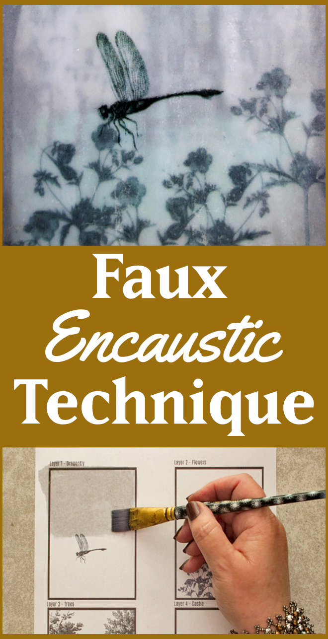 Encaustic painting with drawing and soothing music 