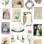 Collage with ladies and flowers and birds