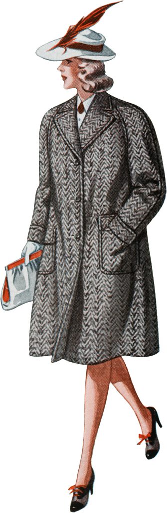 tweed coat forties fashion