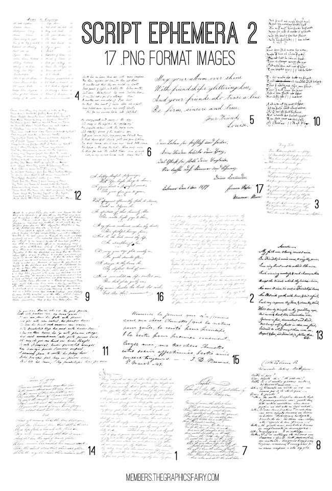 script ephemera collage