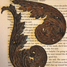 2 Mixed Media Scrolls on book page craft technique
