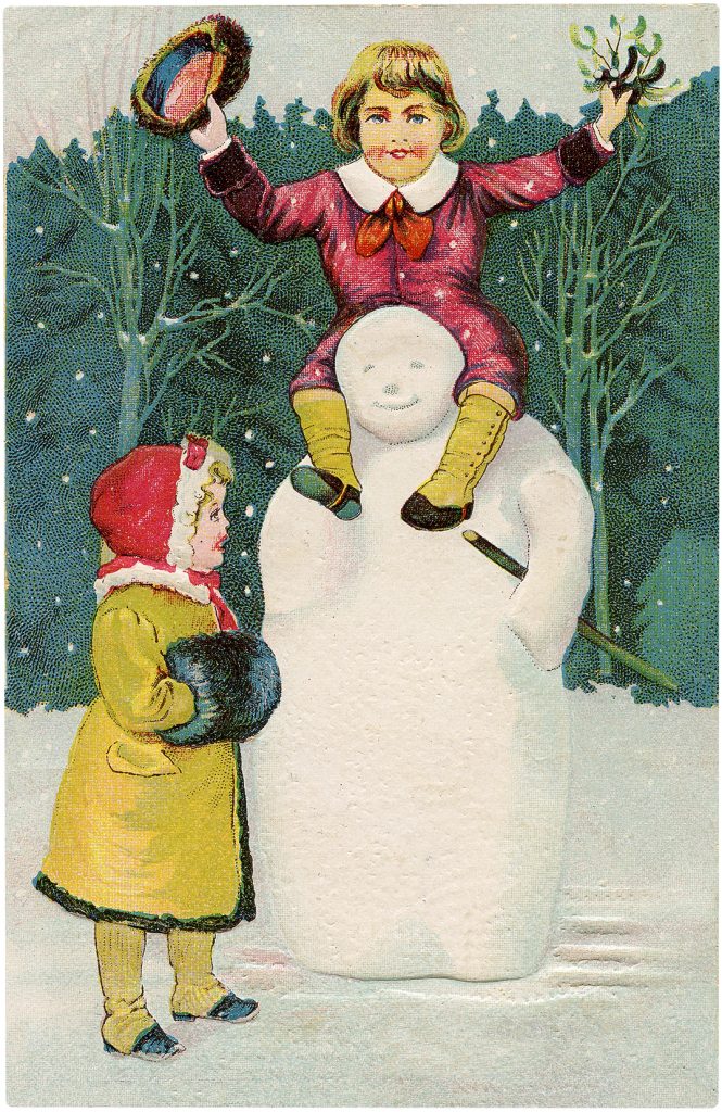 Christmas Kids on Snowman