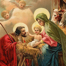 Manger scene with Baby Jesus