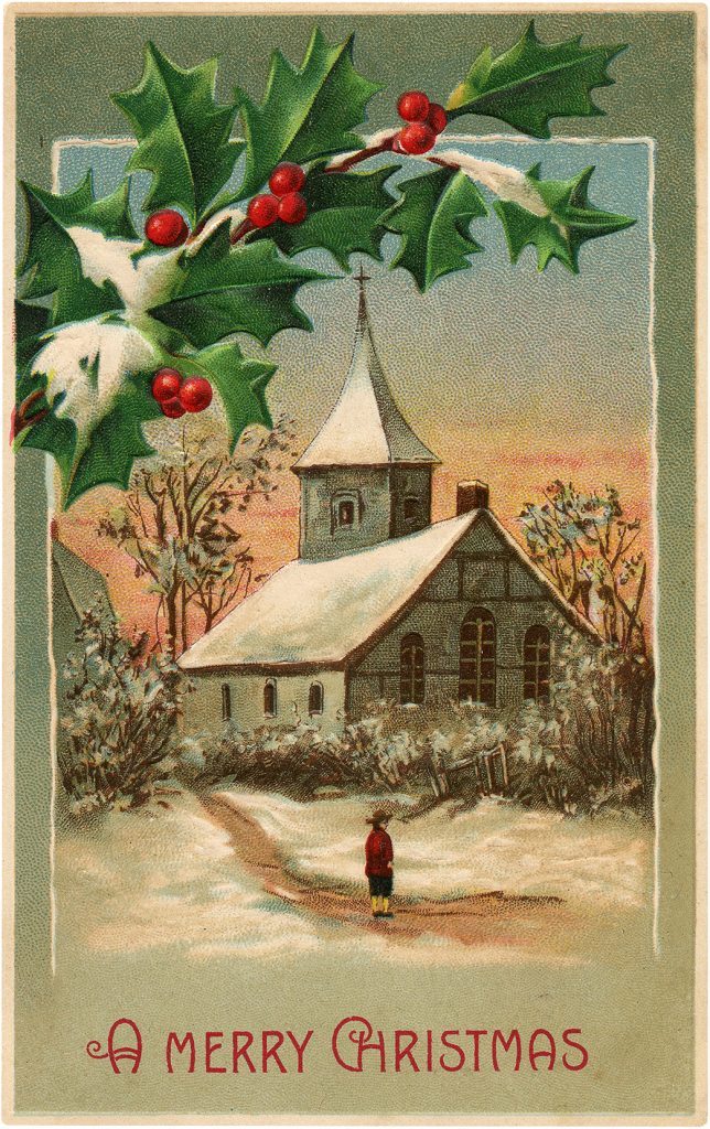 Christmas Church Images Postcard