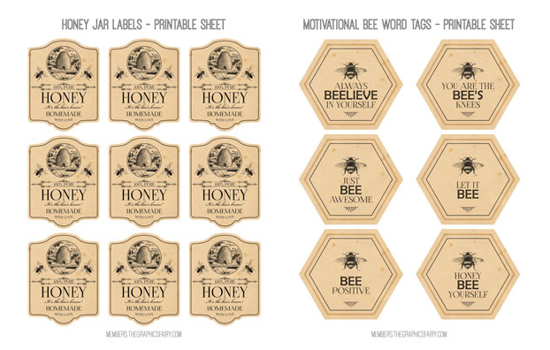 Beekeeping Collage with Bees labels