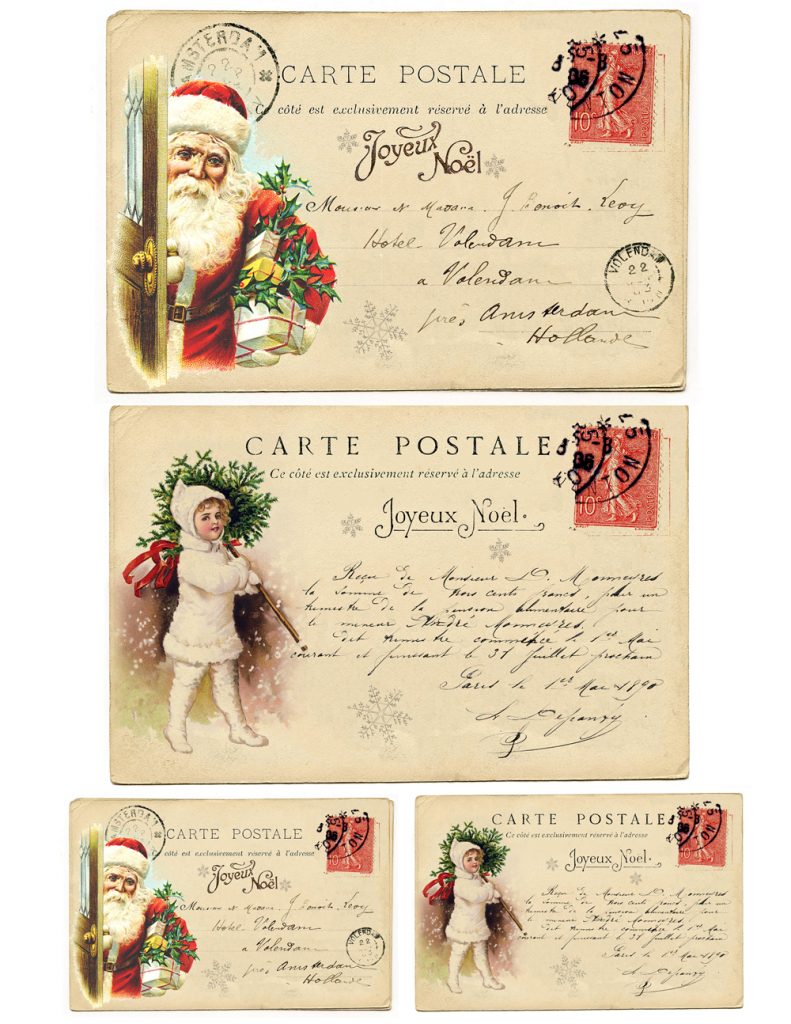 french christmas postcards printable