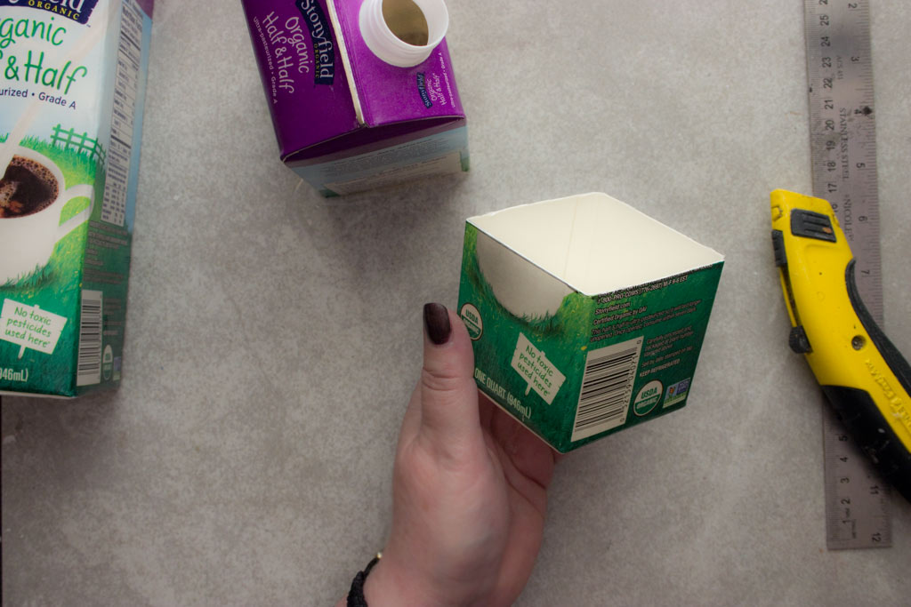 box cut from milk carton