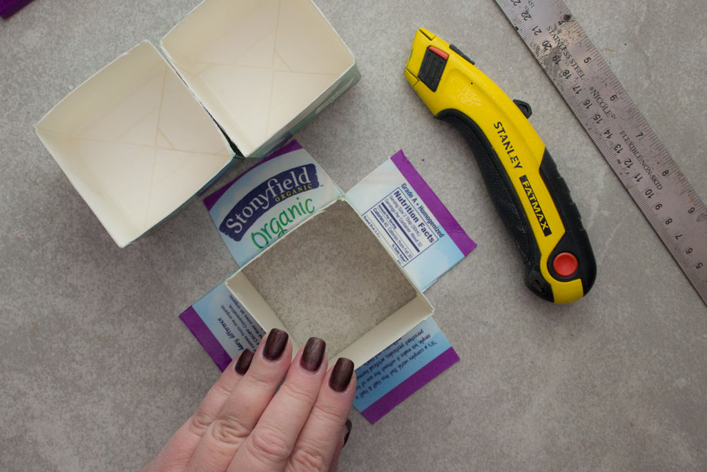 Turning a Milk Carton into a Box with craft knife