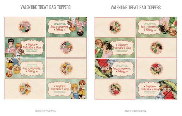 Valentine kids collage labels