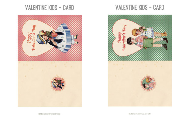 Valentine kids collage cards