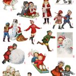 collage of kids playing in snow